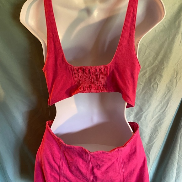 Great Cutout Dress! Stretch denim corset top open waist  size S-M Fun goth/rave! - Picture 5 of 8